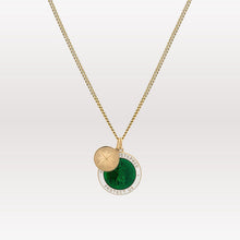 Load image into Gallery viewer, Saint Christopher Surf Necklace - Gold Vermeil, Emerald Green