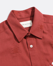 Load image into Gallery viewer, Embroidered Abstract Flower Shirt- Red