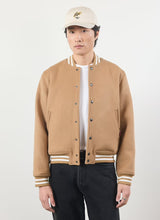 Load image into Gallery viewer, Puglia Varsity Bomber Jacket - Tan