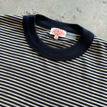 Load image into Gallery viewer, Striped Heritage T Shirt - Rich Navy / Sandstone