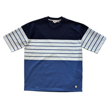 Load image into Gallery viewer, Heritage Wide Stripe T Shirt - Obscur / Navy