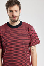 Load image into Gallery viewer, Striped Heritage T Shirt - Rich Navy / Cardinal