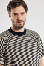 Load image into Gallery viewer, Striped Heritage T Shirt - Rich Navy / Sandstone
