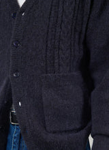 Load image into Gallery viewer, Cable Stripe Cardigan - Navy