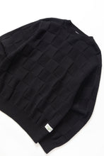 Load image into Gallery viewer, Check Knit Crewneck - Black
