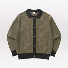 Load image into Gallery viewer, Check Panel Cardigan - Olive
