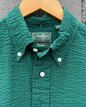 Load image into Gallery viewer, Classic Button Down - Junebug Green Seersucker
