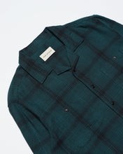 Load image into Gallery viewer, Hiro Box Fit Check Shirt- Deep Teal / Meteorite Black