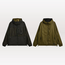 Load image into Gallery viewer, Non Down Mountain Reversible w-Zip Hood Jacket - Black / Olive
