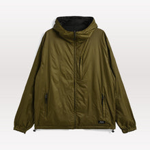 Load image into Gallery viewer, Non Down Mountain Reversible w-Zip Hood Jacket - Black / Olive
