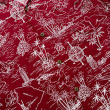 Load image into Gallery viewer, Classic Aloha Shirt - Journey To Hawaii Burgundy
