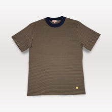 Cargar imagen en el visor de la galería, Striped Heritage T Shirt - Marine Deep / Camel