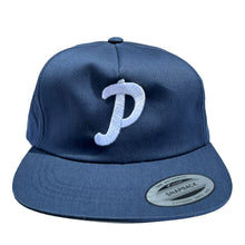 Load image into Gallery viewer, P Logo Snapback Shop Cap - Navy