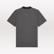 Load image into Gallery viewer, Knitted Stripe Polo- Dark Blue Night