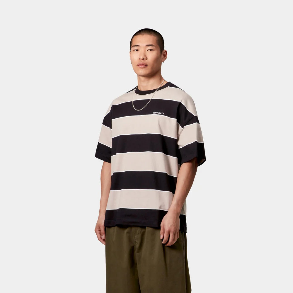 ★ドイツ発*carhartt WIP*新作*Quinby stripe Tシャツ/BLACK★ Carhartt WIP Quinby T-Shirt - Quinby Stripe / Black