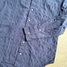 Load image into Gallery viewer, Classic Button Down - Japanese Ripple Jacquard Navy