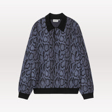 Load image into Gallery viewer, L/S Snake Polo - Camo Jacquard / Velvet Blue