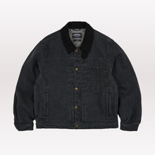 Load image into Gallery viewer, Washed Denim Trucker Jacket - Black