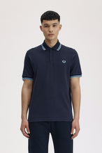 Load image into Gallery viewer, Made In England Twin Tipped Fred Perry Shirt M12 - Navy / Ice