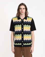 Load image into Gallery viewer, Zigger SS Cardigan - Zig Pattern Meteorite Black