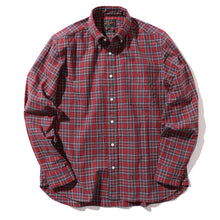 Load image into Gallery viewer, Indigo Check Button Down Shirt - Red Tartan