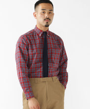 Load image into Gallery viewer, Indigo Check Button Down Shirt - Red Tartan
