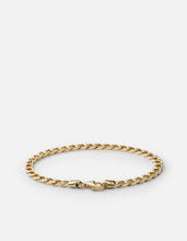 Load image into Gallery viewer, 4mm Cuban Chain Bracelet - Gold Vermeil, angle
