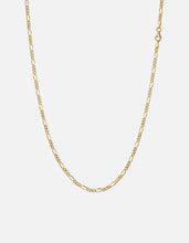 Load image into Gallery viewer, 3mm Figaro Chain Necklace - Gold Vermeil, angle
