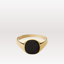 Load image into Gallery viewer, Olympus Signet Ring - Gold Vermeil, Black
