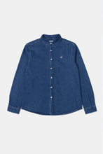 Load image into Gallery viewer, Edmmond Studios Duck Denim Shirt in stone wash, front
