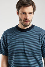 Load image into Gallery viewer, Striped Heritage T Shirt - Rich Navy / Winterblue
