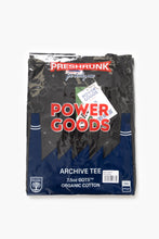 Laden Sie das Bild in den Galerie-Viewer, Power Goods Archive T-Shirt Black - fabric detail
