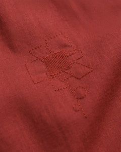 Embroidered Abstract Flower Shirt- Red