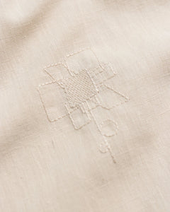 Embroidered Abstract Flower Shirt - Stone