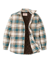 Load image into Gallery viewer, Insulated Flannel Jac-Shirt - Teal / Khaki Plaid
