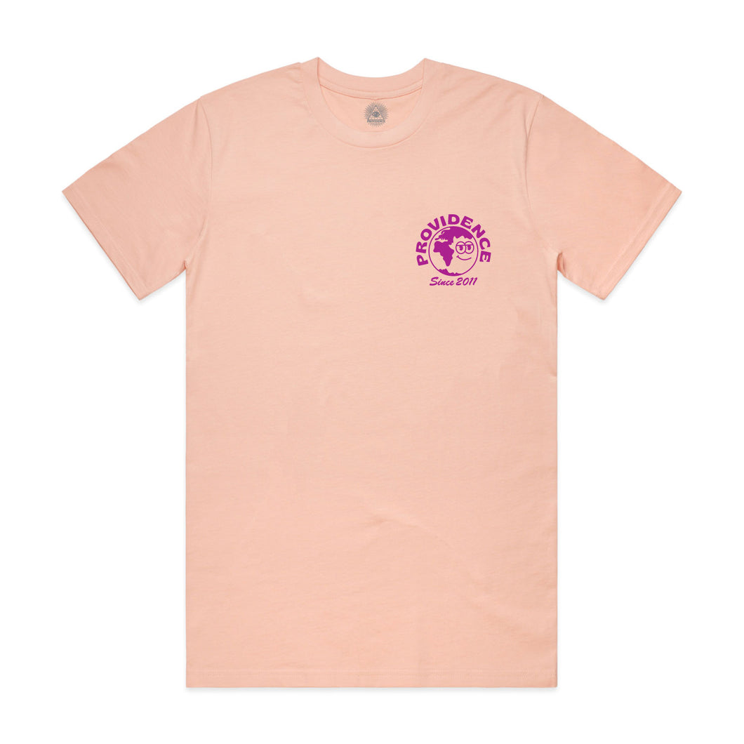 Globe Logo T-Shirt - Pale Pink / Grape