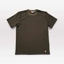 Load image into Gallery viewer, Striped Heritage T Shirt - Olive / Noir
