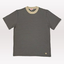 Load image into Gallery viewer, Striped Heritage T Shirt - Gravel / Marine Deep Navy
