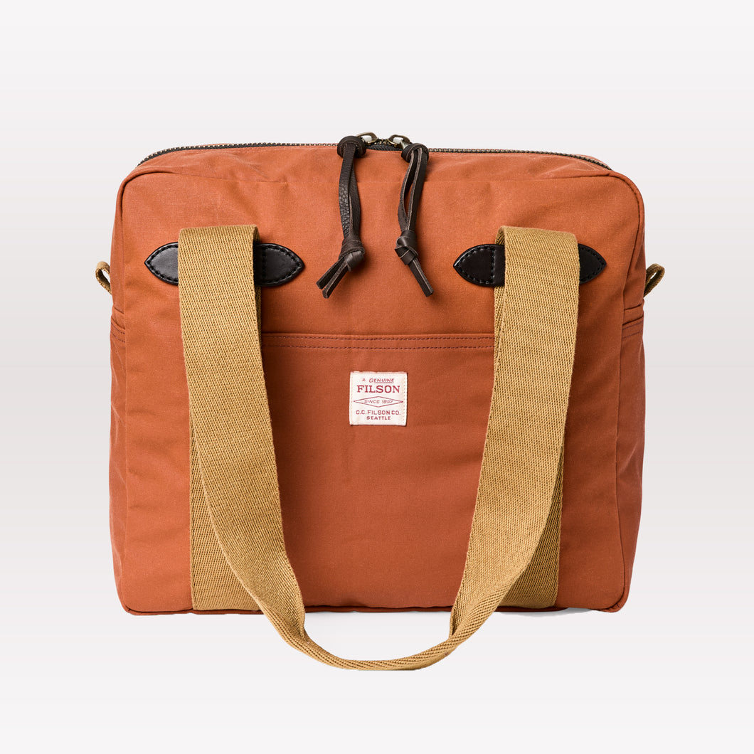 Tin Cloth Zipper Tote Bag - Rust