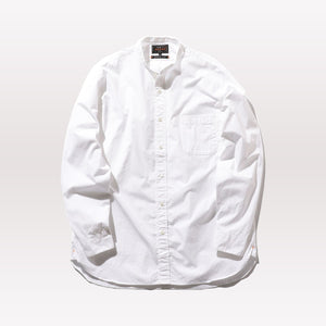 Band Collar Classic Fit Shirt - White