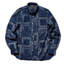 Load image into Gallery viewer, Indigo Discharge Dyed Button Down Shirt
