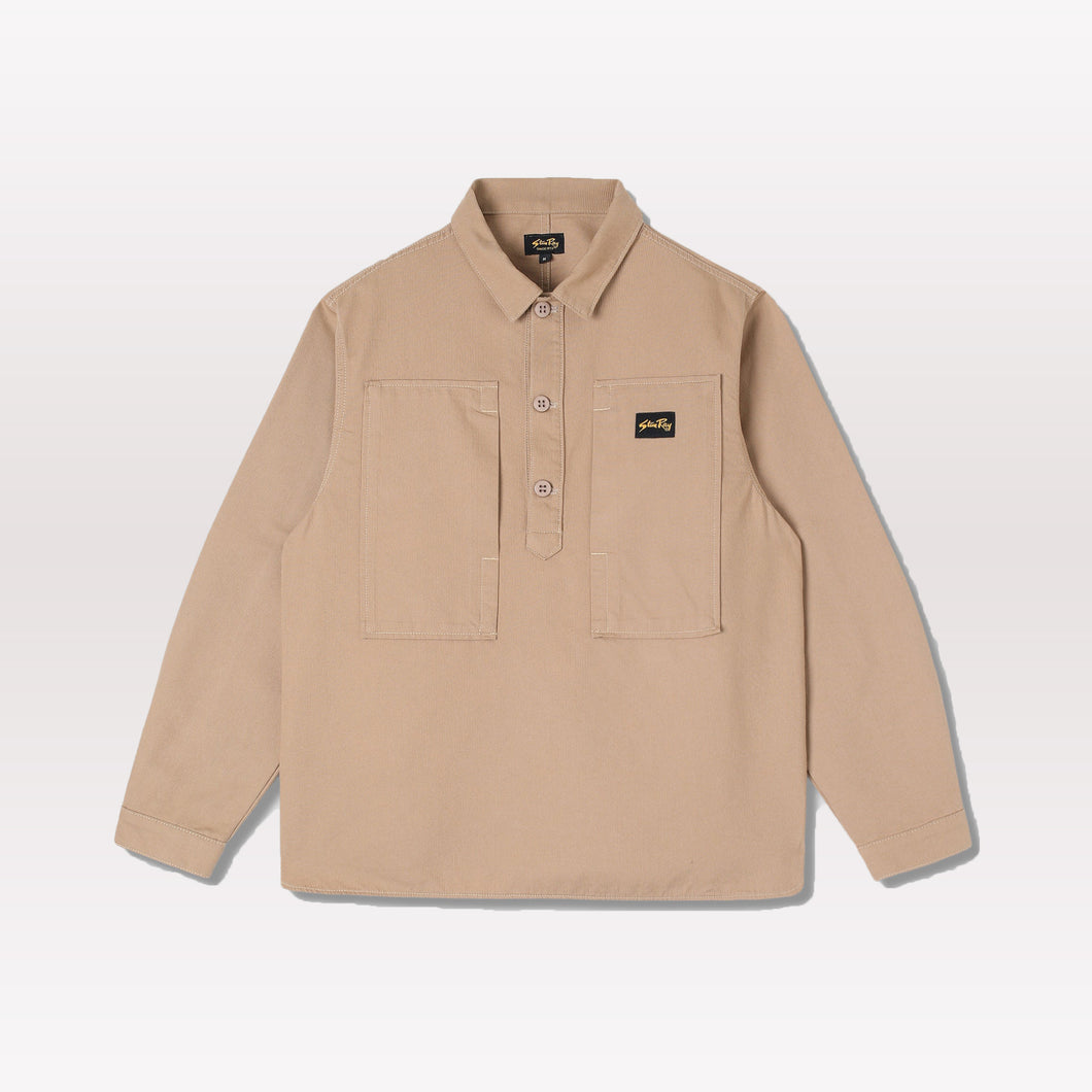 Painters Pop Over Shirt - Khaki Bedford