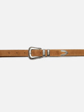 Load image into Gallery viewer, Western Suede Silver Leather Belt - Tobacco
