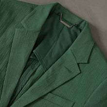 Load image into Gallery viewer, Tailored Seersucker Blazer - Forest
