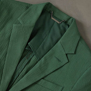 Tailored Seersucker Blazer - Forest