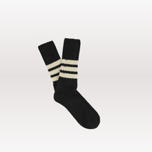 Load image into Gallery viewer, Crew Stripes Socks - Black / Ecru
