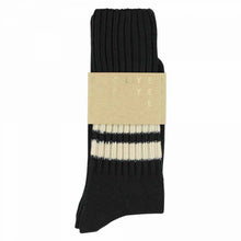 Load image into Gallery viewer, Crew Stripes Socks - Black / Ecru
