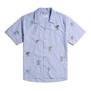 Bonsai Stripe Cuban Shirt - Blue