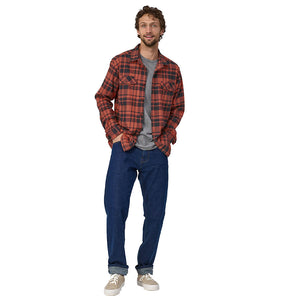 Midweight Organic Fjord Flannel Shirt - Ice Caps : Burl Red