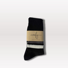 Load image into Gallery viewer, Sport Stripe Knitted Socks - Black
